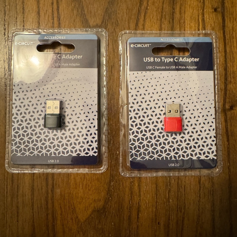 E-Circuit USB TO TYPE C ADAPTER Female to Male USB 2.0 - 2 pack